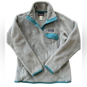 Patagonia Women's Re-Tool Snap-T Fleece Pullover Small Gray/Teal